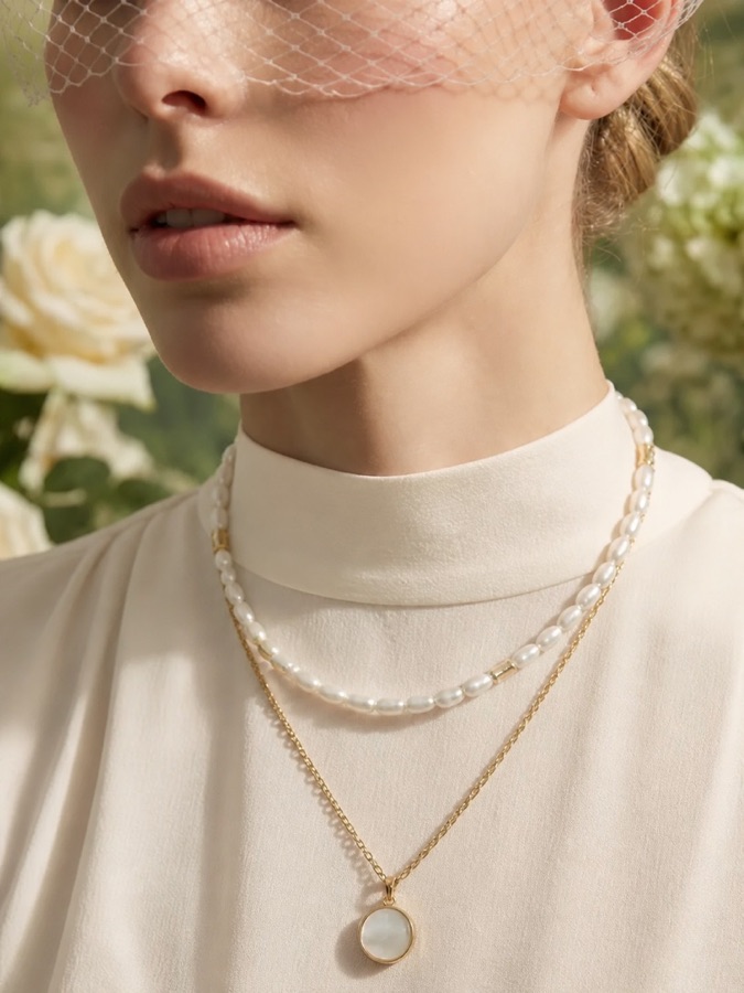 Многослойное жемчужное колье Pearl Layers